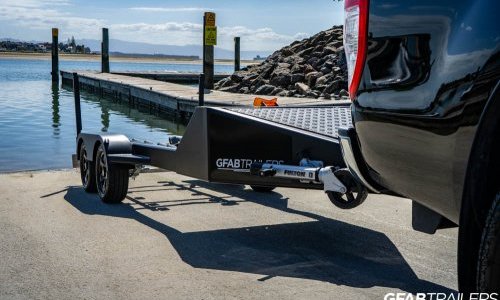GFAB Alloy Black Single Sportski Touring Trailer - elevated side view