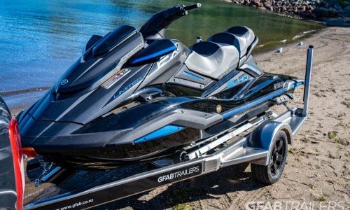 GFAB Alloy Single Jetski Trailer - front view with Yamaha Wave Runner